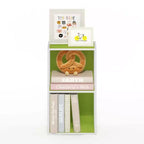 Scaffale Decorativo Aperto a 2 Ripiani, Comodino, Tavolino, Libreria, Verde/Bianco