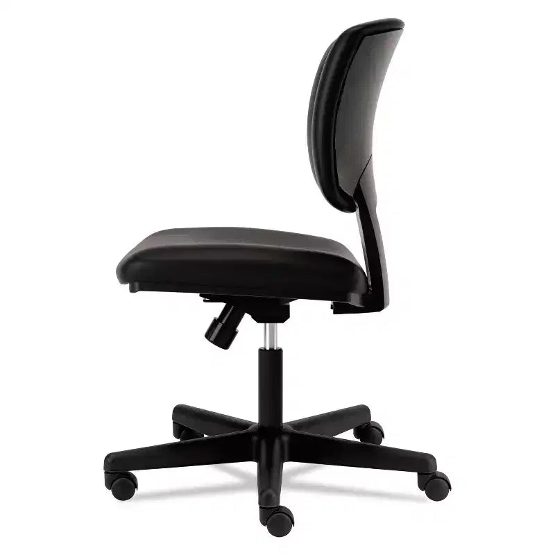 Sedia da lavoro in pelle serie Volt, portata massima 113 kg, altezza sedile 45,7-56,5 cm, nera