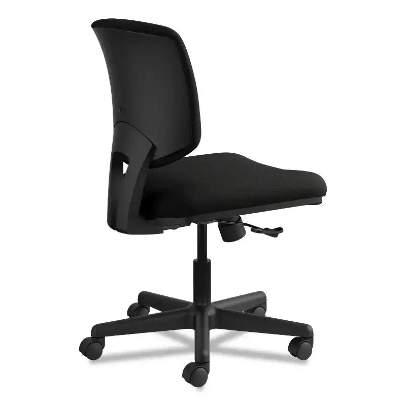 Sedia da lavoro in pelle serie Volt, portata massima 113 kg, altezza sedile 45,7-56,5 cm, nera