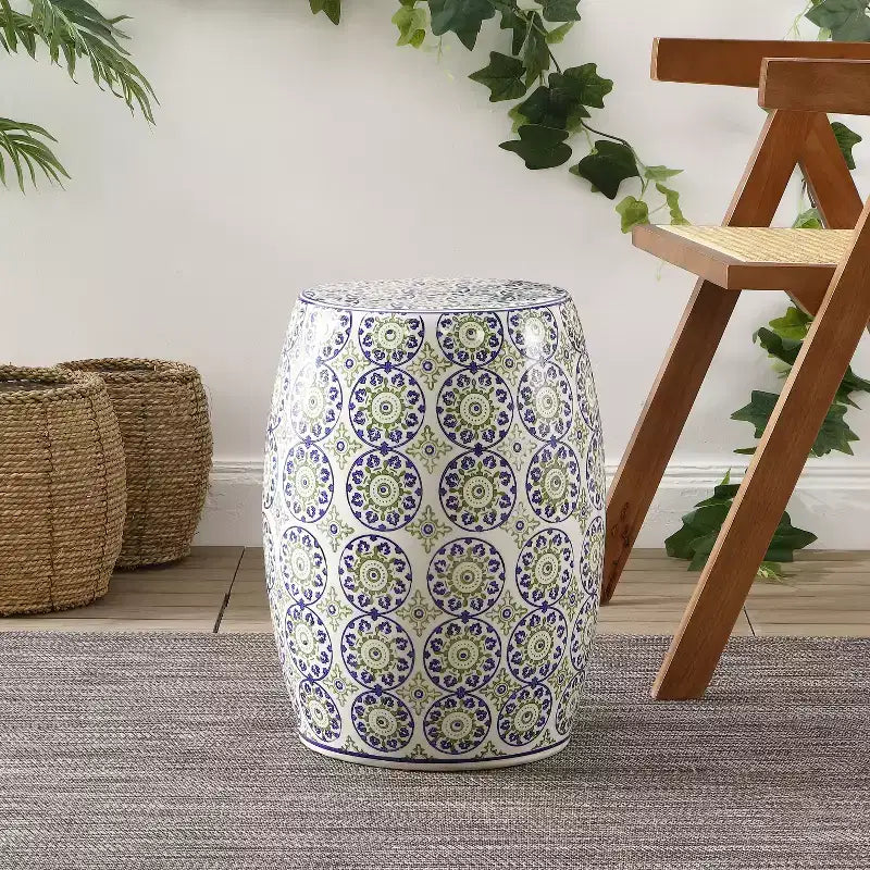 Sgabello/Tavolino d'appoggio in ceramica Suzani Lula 17.25