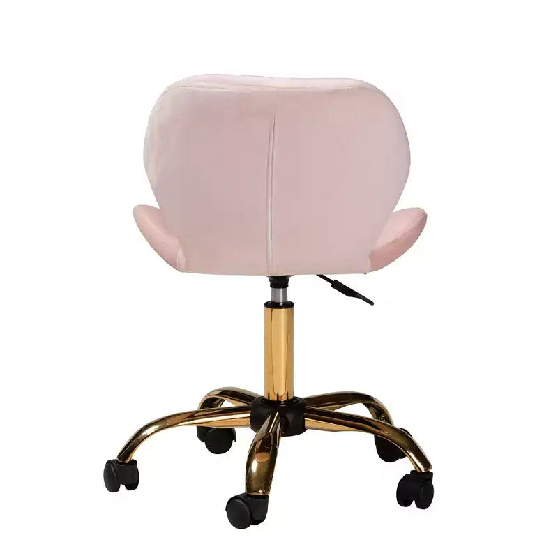Sedia da ufficio girevole Savara in tessuto di velluto e metallo, in stile contemporaneo, glamour e di lusso