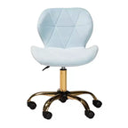 Sedia da ufficio girevole Savara in tessuto di velluto e metallo, in stile contemporaneo, glamour e di lusso