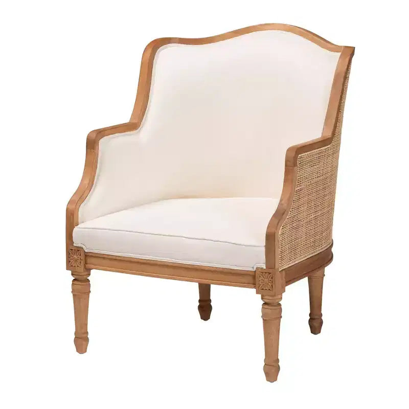 Poltrona decorativa Elizette in tessuto e legno