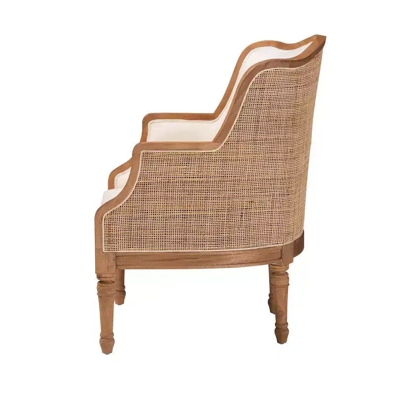 Poltrona decorativa Elizette in tessuto e legno