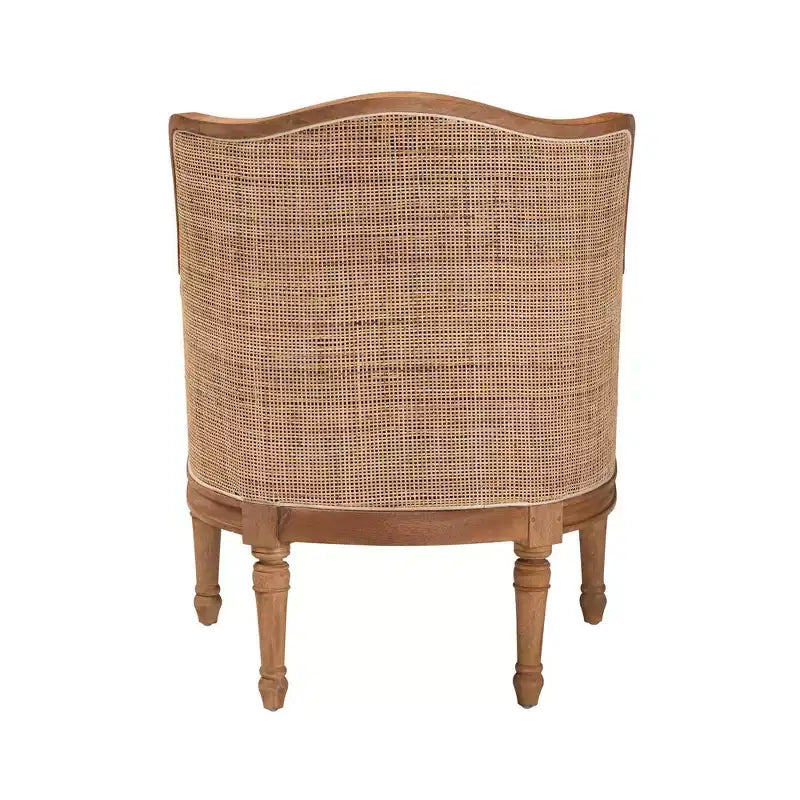 Poltrona decorativa Elizette in tessuto e legno
