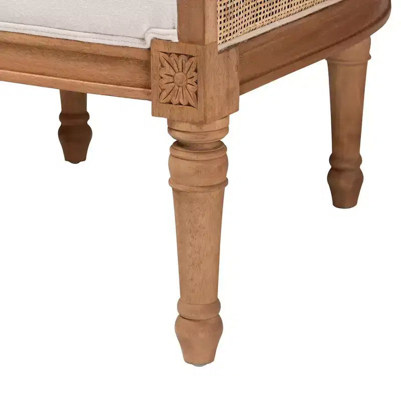 Poltrona decorativa Elizette in tessuto e legno