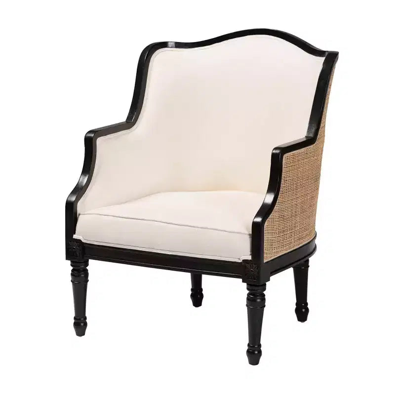 Poltrona decorativa Elizette in tessuto e legno