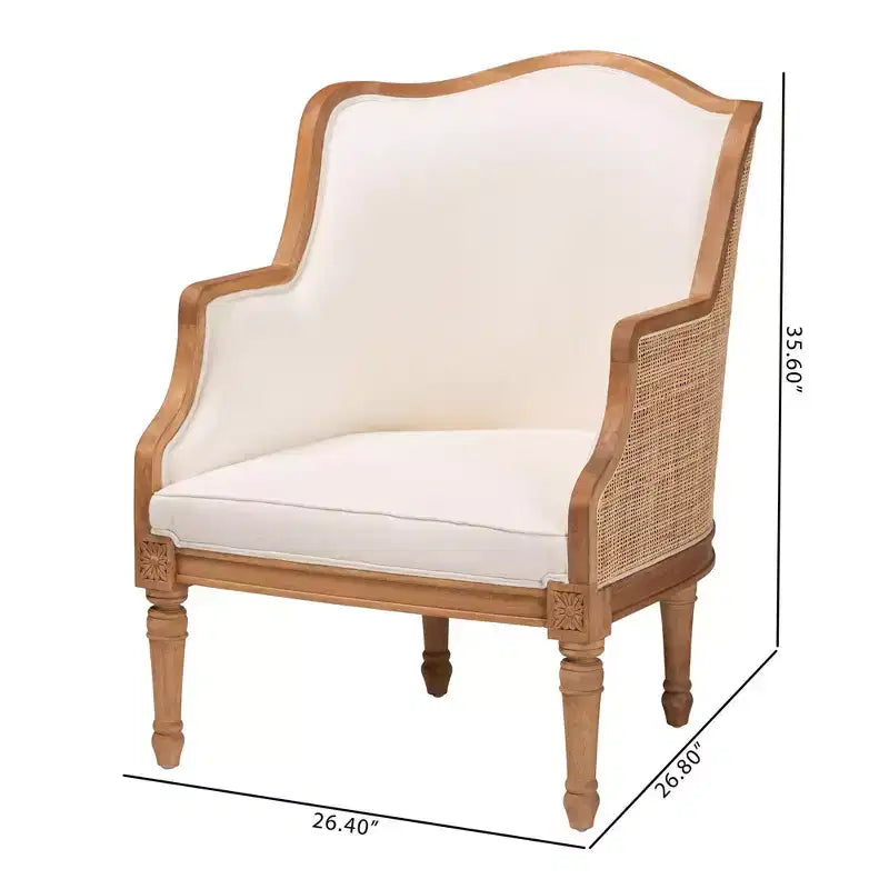 Poltrona decorativa Elizette in tessuto e legno