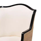 Poltrona decorativa Elizette in tessuto e legno