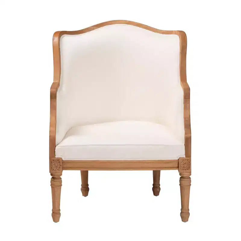 Poltrona decorativa Elizette in tessuto e legno
