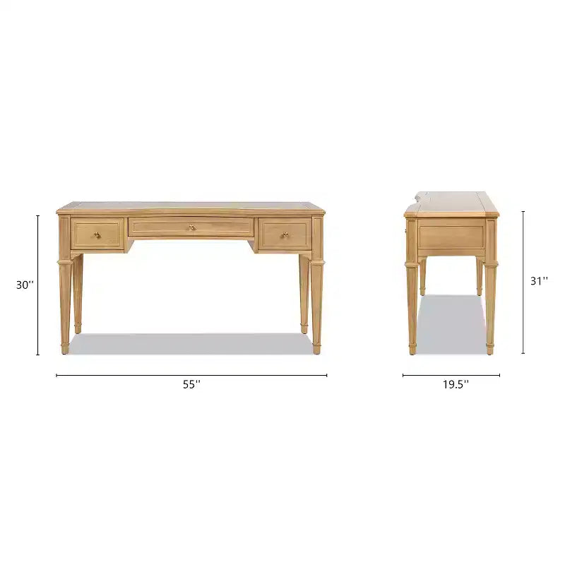 Scrivania direzionale in legno Dauphin 55 con 3 cassetti