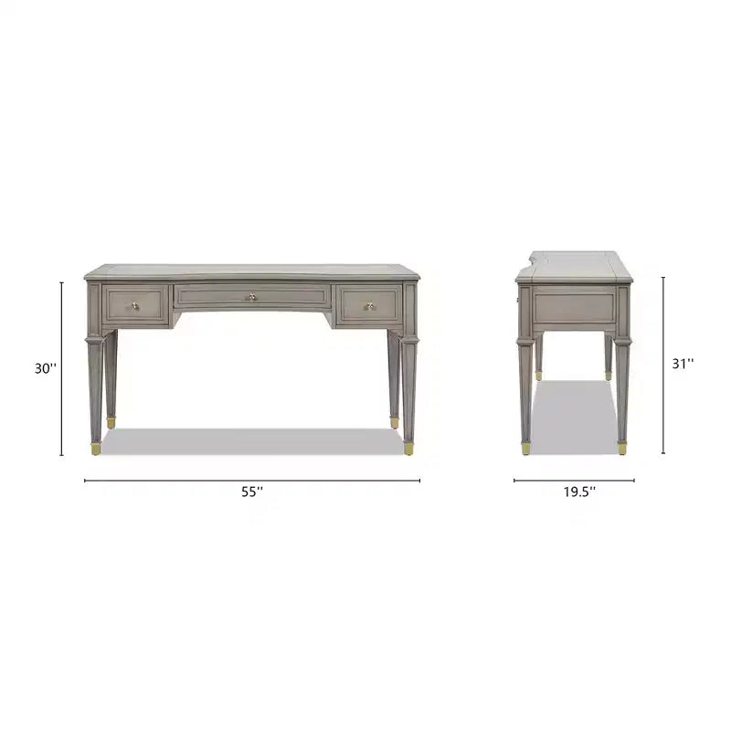 Scrivania direzionale in legno Dauphin 55 con 3 cassetti