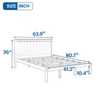 Struttura letto in legno Queen/Full/Twin con testiera 4W