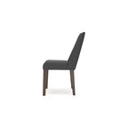 Sedia imbottita Lyncott Contemporary per sala da pranzo con cuscino in schiuma, grigio scuro e marrone