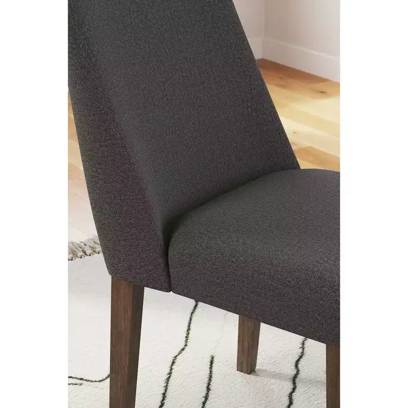 Sedia imbottita Lyncott Contemporary per sala da pranzo con cuscino in schiuma, grigio scuro e marrone