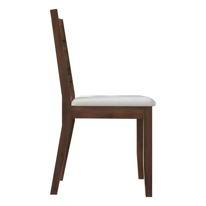 Sedia da pranzo in legno con rivestimento grigio caldo