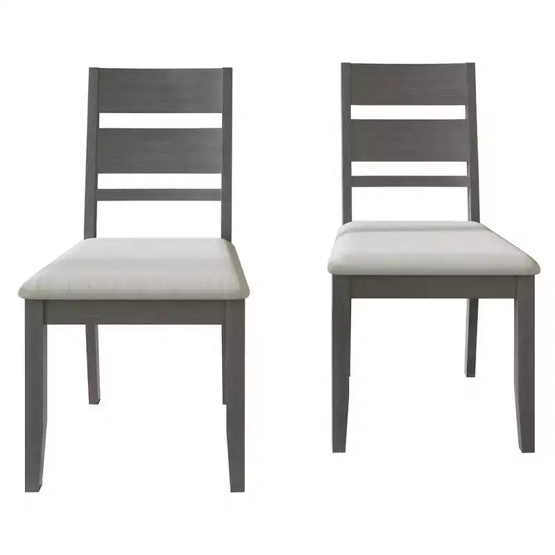 Sedia da pranzo in legno con rivestimento grigio caldo