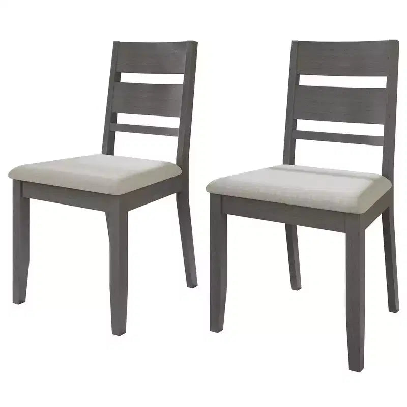 Sedia da pranzo in legno con rivestimento grigio caldo