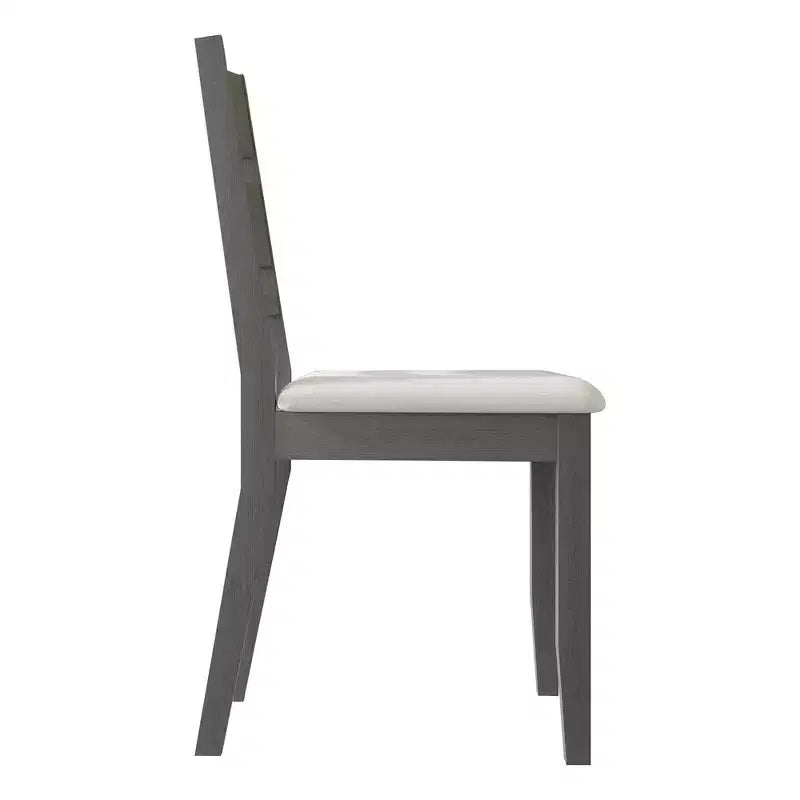 Sedia da pranzo in legno con rivestimento grigio caldo
