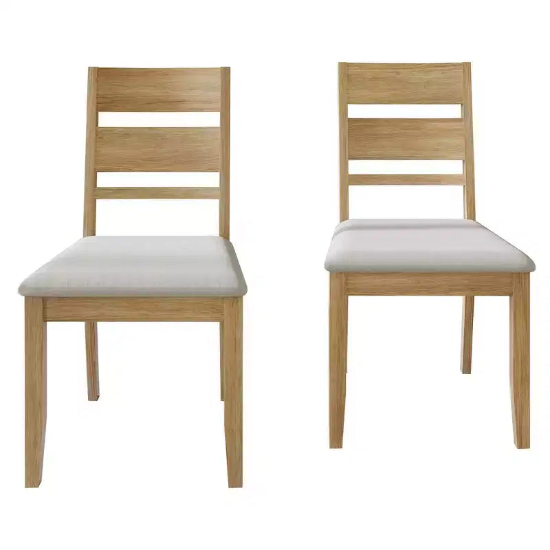 Sedia da pranzo in legno con rivestimento grigio caldo