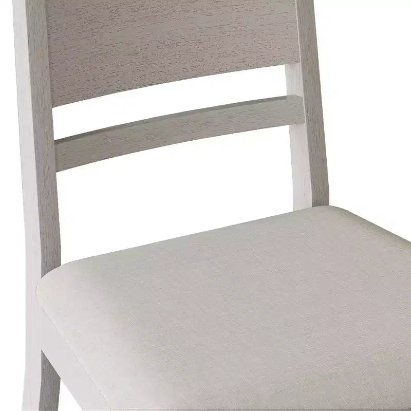 Sedia da pranzo in legno con rivestimento grigio caldo