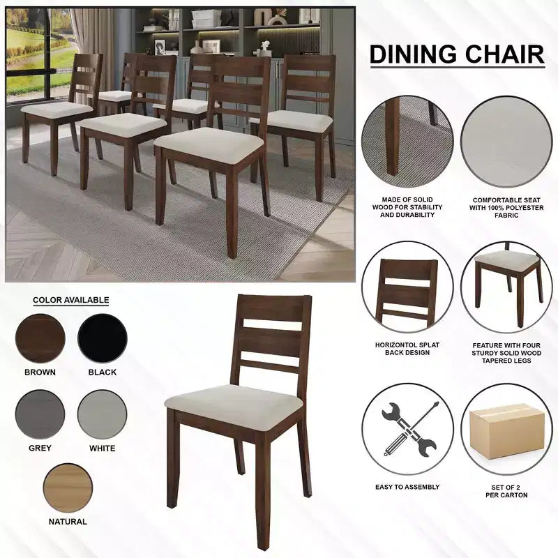 Sedia da pranzo in legno con rivestimento grigio caldo