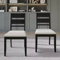 ChaletPosh Wooden Dining Chair With Warm Grey Cover (Set of 2)