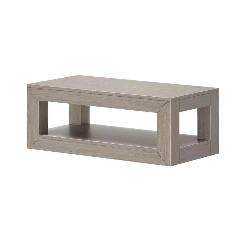 Tavolino da caffè rettangolare moderno da 40" con ripiano, tavolo in legno massello con contenitore