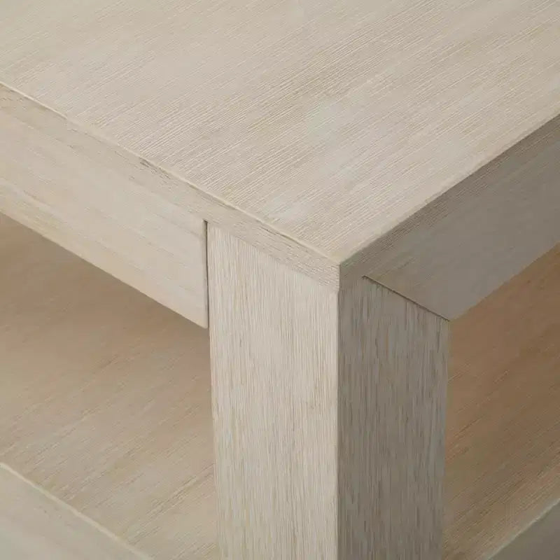 Tavolino da caffè rettangolare moderno da 40" con ripiano, tavolo in legno massello con contenitore