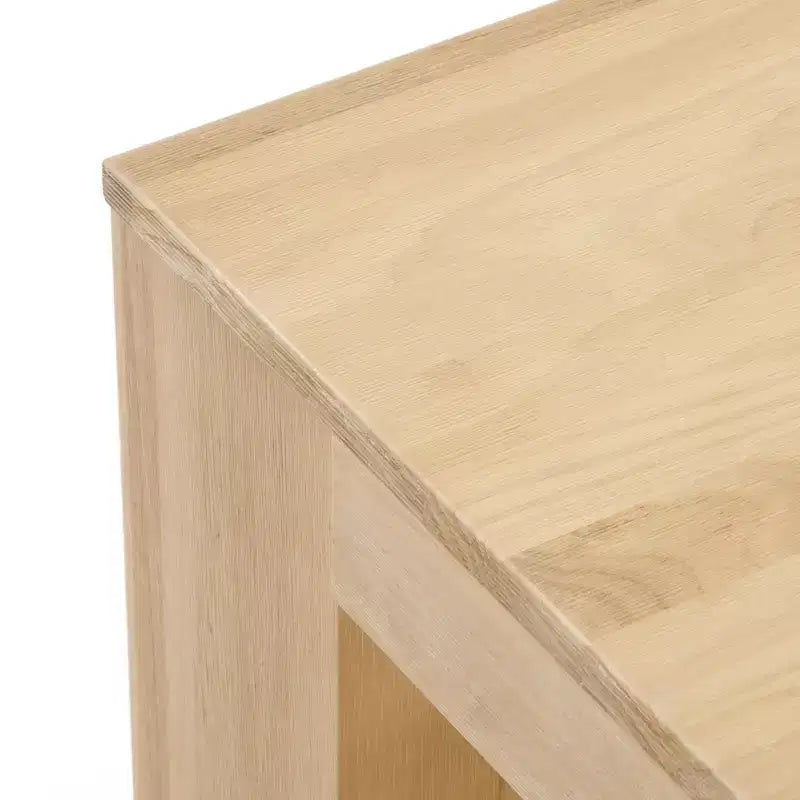 Tavolino da caffè rettangolare moderno da 40" con ripiano, tavolo in legno massello con contenitore