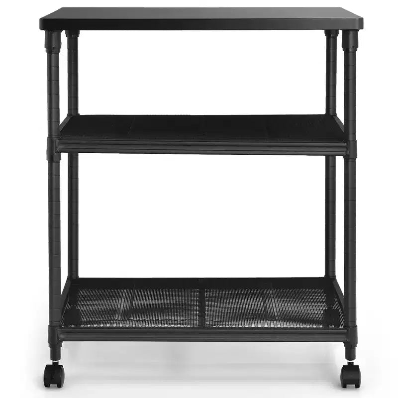 Carrello per stampante a 3 livelli con ruote e ripiano regolabile, Marrone/Nero