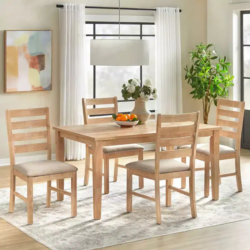 Set da Pranzo Rettangolare Peggy Farmhouse da 5 Pezzi